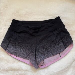 Lululemon Athletica Black and Purple Speed Up Athletic Shorts Size 2